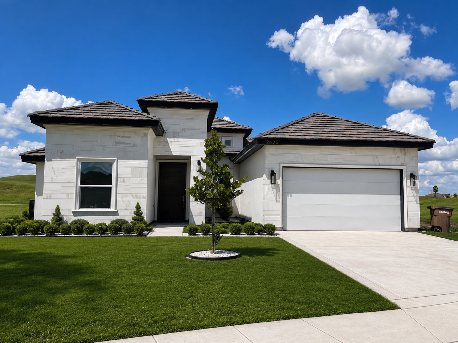 The Commodore, a completed single-story custom home exterior